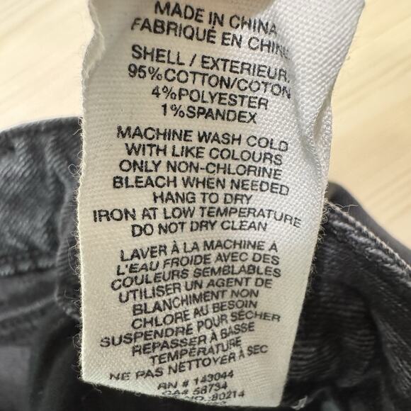 Avec Les Filles Jeans Women 28 Black Charcoal Wash High Rise Straight Distressed - Picture 14 of 14